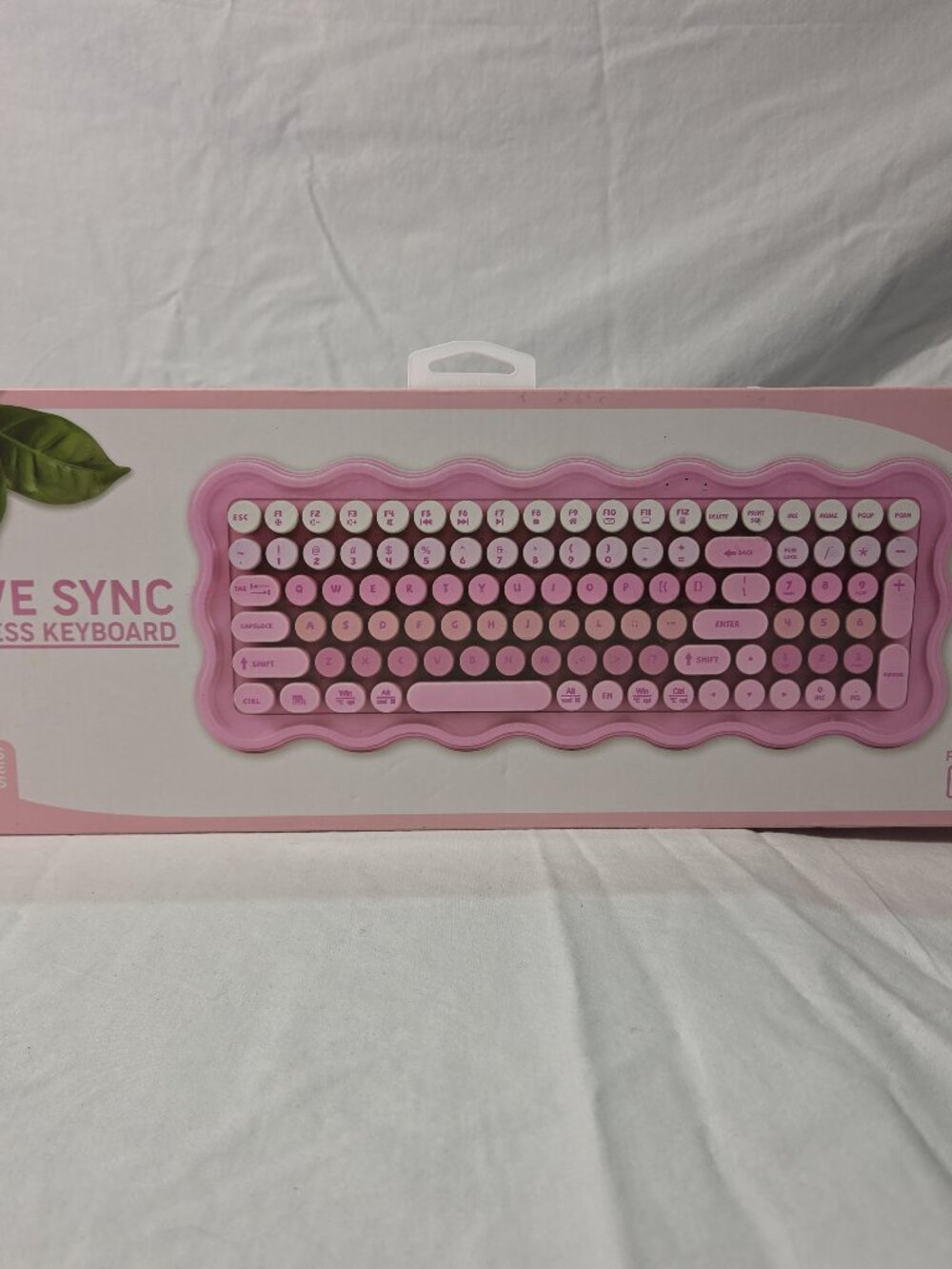 Ijoy Full Size Wave Sync Wireless Keyboard Pink Battery Portable USB